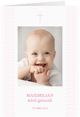 Einladung Taufe Trinity A6 Klappkarte hoch rosa