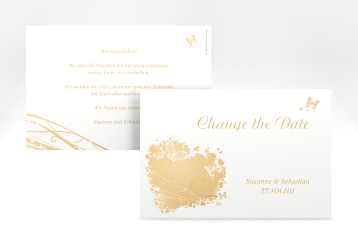 Change the Date-Karte Hochzeit Mailand A6 Karte quer beige
