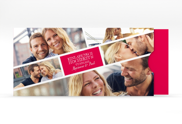 Hochzeitseinladung Rise Einsteckkarte pink hochglanz