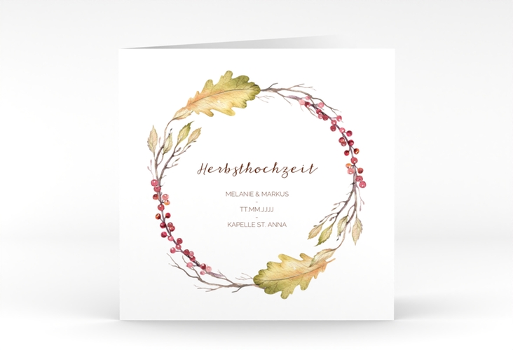 Hochzeitseinladung Herbsthochzeit quadr. Klappkarte