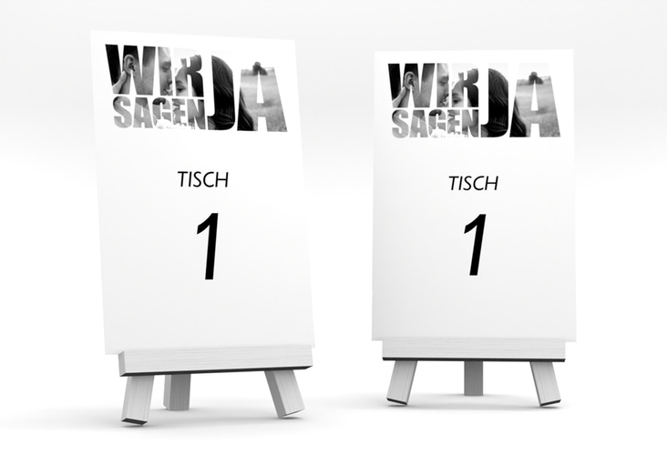 Tischnummer Hochzeit Letters Tischaufsteller weiss hochglanz