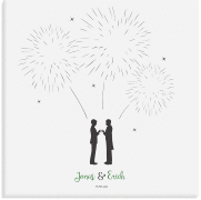 Wedding Tree Leinwand Feuerwerk Men (bis 50 Gäste) 30 x 30 cm