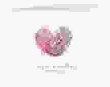 Dankeskarte Hochzeit Fingerprint A6 Klappkarte quer pink schlicht mit Fingerabdruck-Motiv