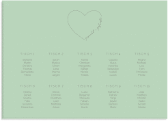 Klick: Details zu Sitzplan Leinwand Hochzeit "Lebenstraum" anzeigen Sitzplan Leinwand Hochzeit Lebenstraum 70 x 50 cm Leinwand mint