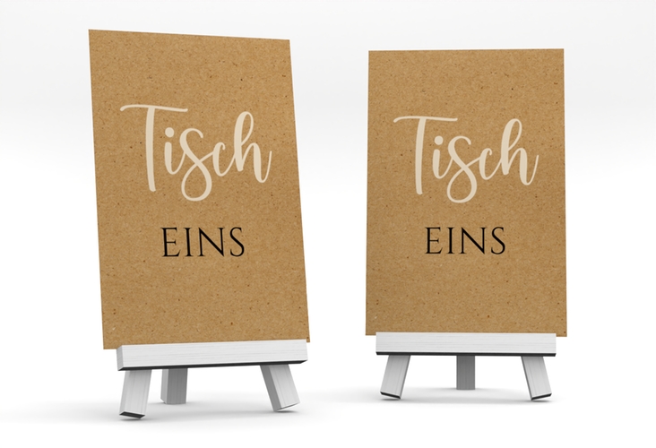 Tischnummer Hochzeit Noble Tischaufsteller hochglanz mit elegantem Schriftzug