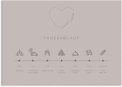 Klick: Details zu Tagesablauf Leinwand Hochzeit "Lebenstraum" anzeigen Tagesablauf Leinwand Hochzeit Lebenstraum 70 x 50 cm Leinwand grau