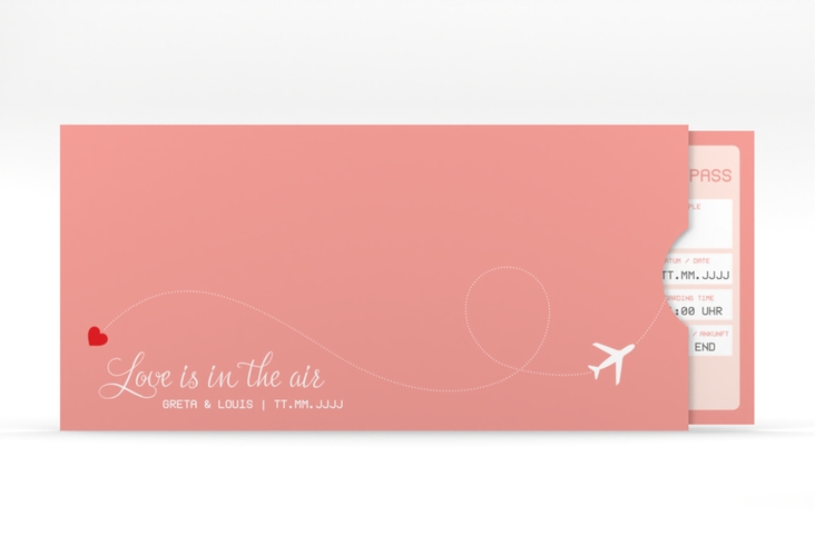 Hochzeitseinladung Weddingpass Einsteckkarte rosa