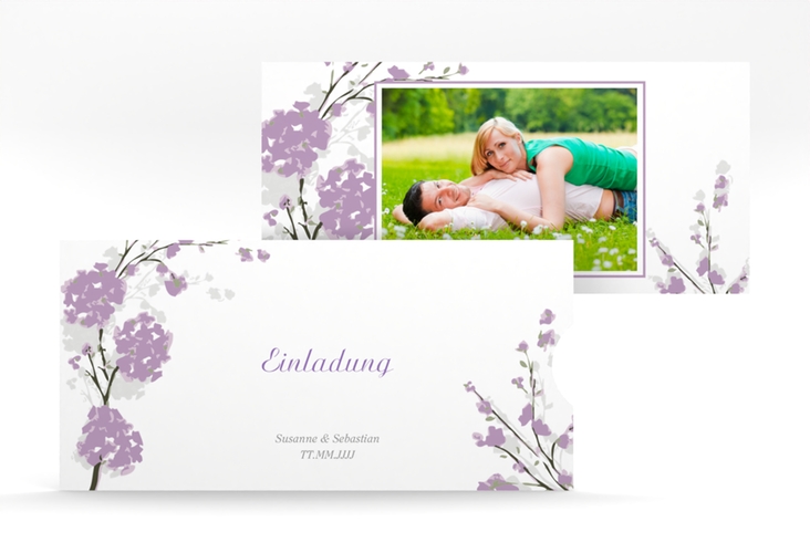 Hochzeitseinladung Salerno Einsteckkarte flieder