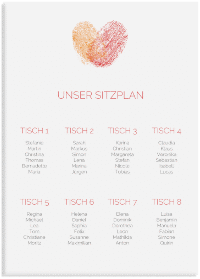 Klick: Details zu Sitzplan Leinwand Hochzeit "Fingerprint" anzeigen Sitzplan Leinwand Hochzeit "Fingerprint" 50 x 70 cm Leinwand pink