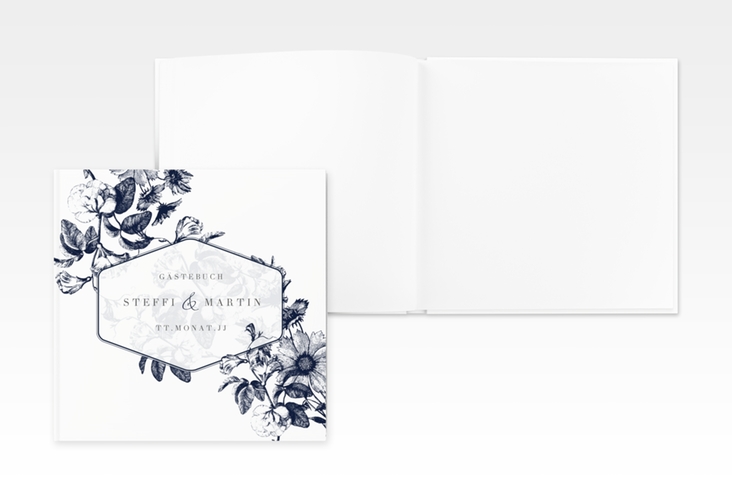 Gästebuch Creation Hochzeit Magnificent 20 x 20 cm, Hardcover blau