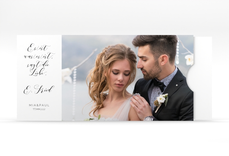 Hochzeitseinladung Paperlove Einsteckkarte weiss