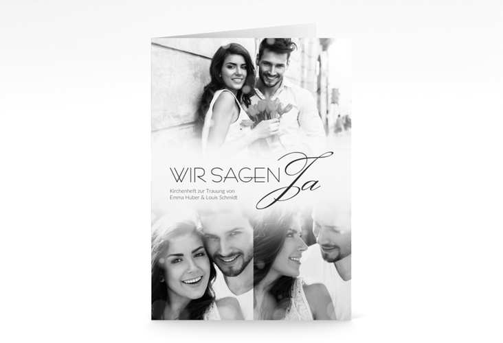 Kirchenheft Hochzeit Bokeh A5 Klappkarte hoch