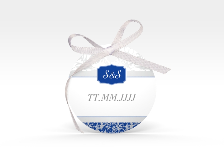 Geschenkanhänger Hochzeit Latina Geschenkanhänger, rund blau