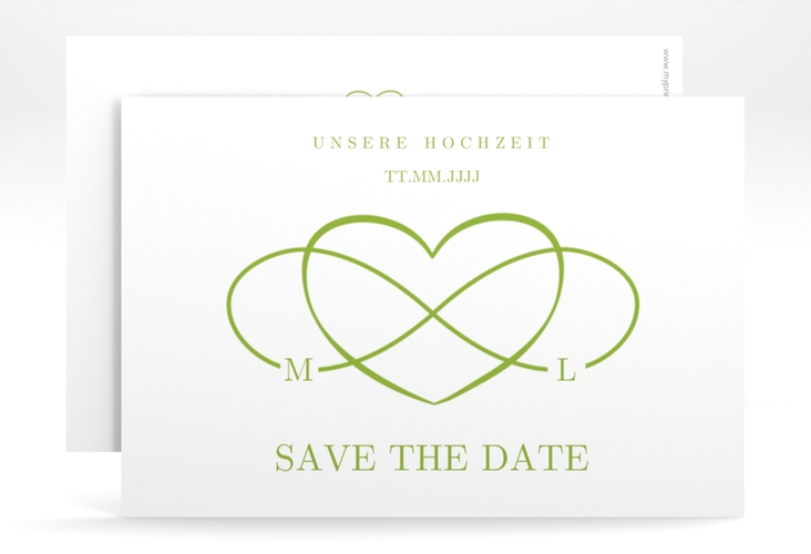 Save the Date-Karte Infinity A6 Karte quer gruen hochglanz