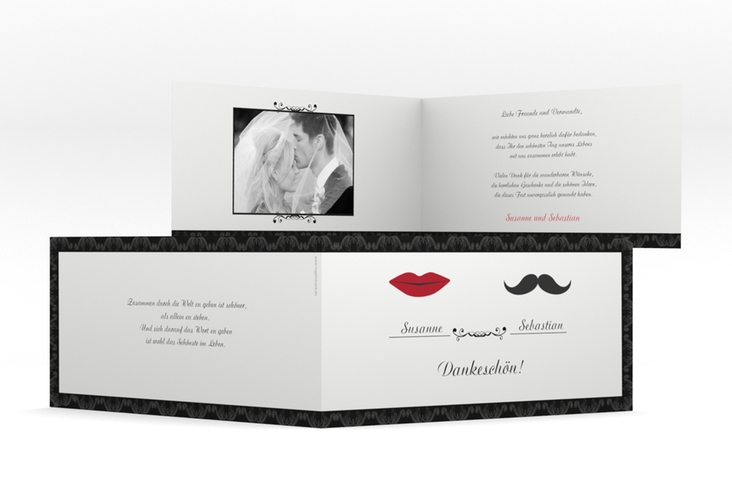 Danksagungskarte Hochzeit "Montpellier" DIN lang Klappkarte