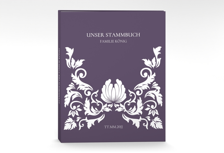 Stammbuch A4 Royal Stammbuch A4 lila mit barockem Blumen-Ornament