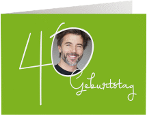 Einladung 40. Geburtstag Swing A6 Klappkarte quer gruen