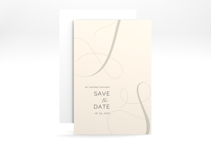 Save the Date-Karte Eheschließung A6 Karte hoch beige hochglanz
