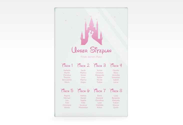 Sitzplan Acryl Hochzeit Castle 40 x 60 cm Acryl rosa