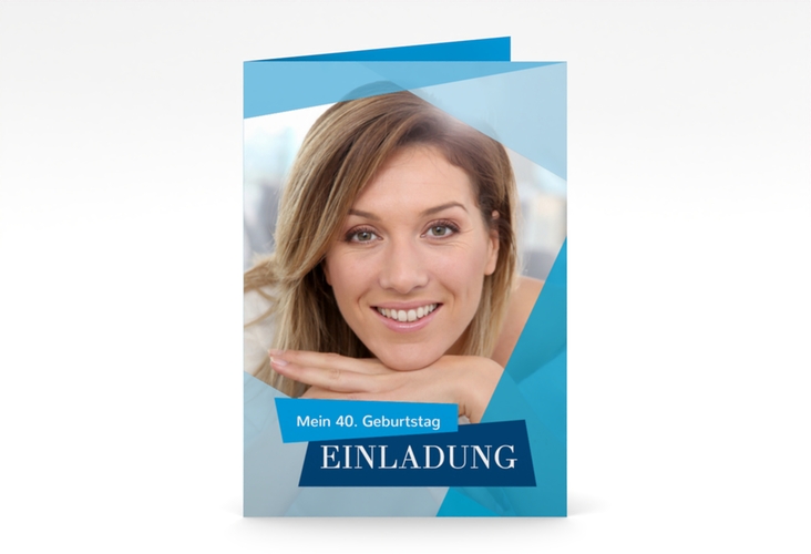 Einladung 40. Geburtstag Shapes A6 Klappkarte hoch