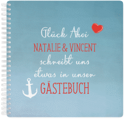 Klick: Details zu Gästebuch Hochzeit "Ehehafen" anzeigen Gästebuch Hochzeit "Ehehafen" Ringbindung blau