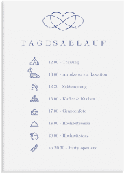 Klick: Details zu Tagesablauf Leinwand Hochzeit "Infinity" anzeigen Tagesablauf Leinwand Hochzeit Infinity 50 x 70 cm Leinwand blau
