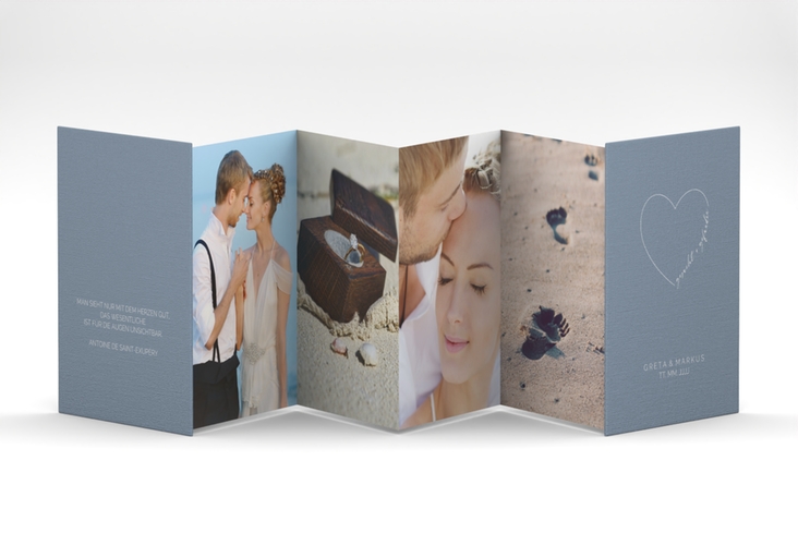 Foto-Leporello Hochzeit Lebenstraum Leporello blau