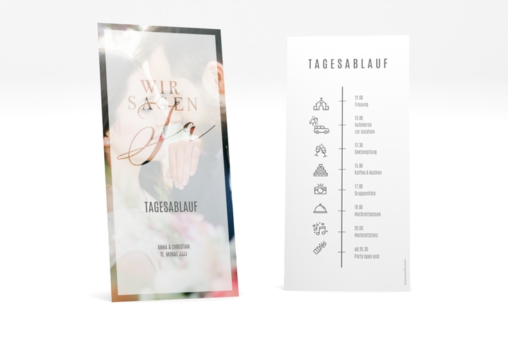 Tagesablauf Hochzeit Amazing lange Karte hoch