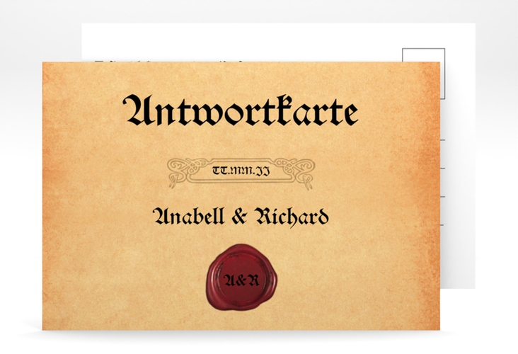Antwortkarte Hochzeit Mittelalter A6 Postkarte