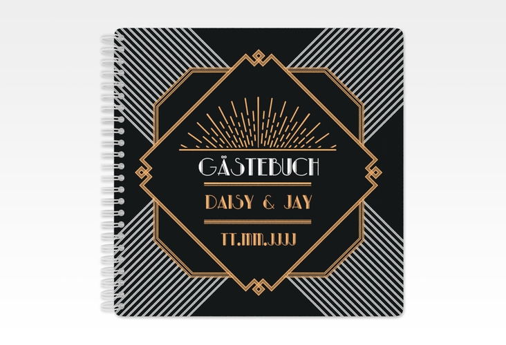 Gästebuch Hochzeit "Gatsby" Ringbindung schwarz
