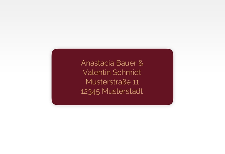 Absenderetikett Hochzeit Traumziel 45,7 x 21,2 mm rot im Reisepass-Design