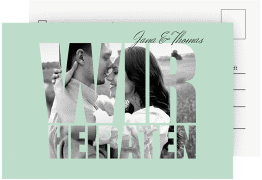 Antwortkarte Hochzeit Letters A6 Postkarte mint