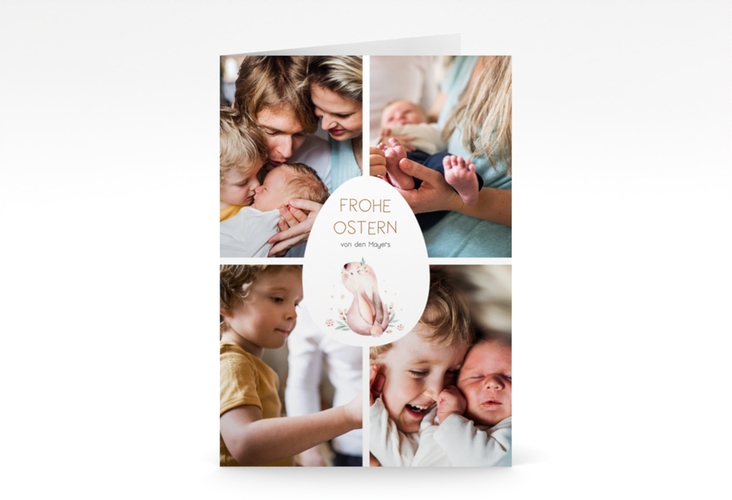 Osterkarte Easter A6 Klappkarte hoch gold hochglanz