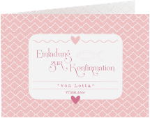 Klick: Details zu Konfirmationseinladung "Fabula" anzeigen Konfirmationseinladung Fabula A6 Klappkarte quer rosa