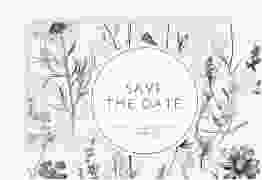 Save the Date-Karte Chinoiserie A6 Karte quer beige