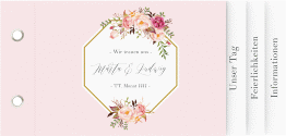 Klick: Details zu Hochzeitseinladung "Prachtvoll" anzeigen Hochzeitseinladung Prachtvoll Booklet rosa