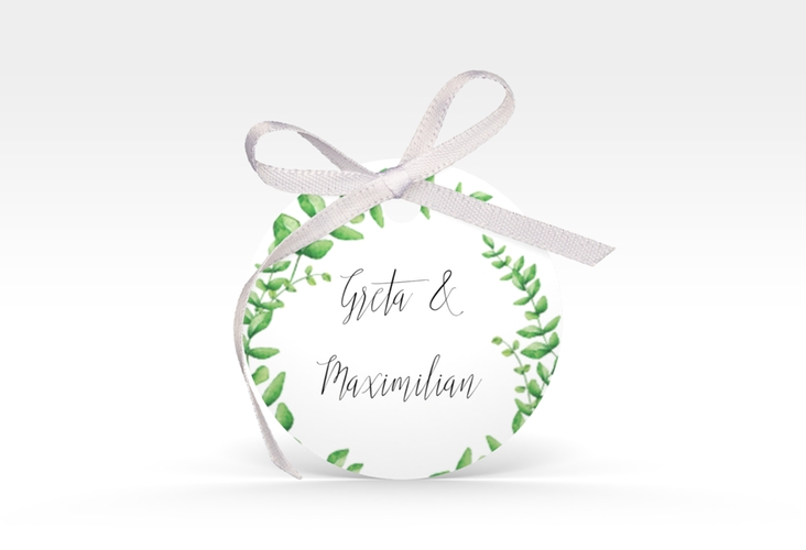 Geschenkanhänger Hochzeit Botanic Geschenkanhänger, rund weiss