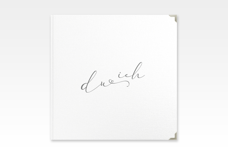 Gästebuch Selection Hochzeit Zweisamkeit Leinen-Hardcover weiss im minimalistischen Stil mit Aufschrift du & ich