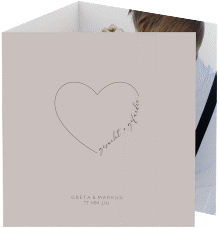 Klick: Details zu Danksagungskarte Hochzeit "Lebenstraum" anzeigen Danksagungskarte Hochzeit Lebenstraum quadr. Doppel-Klappkarte grau