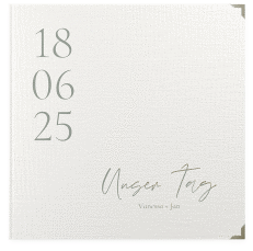 Klick: Details zu Gästebuch Selection Hochzeit "Day" anzeigen Gästebuch Selection Hochzeit Day Leinen-Hardcover weiss mit Datum im minimalistischen Design