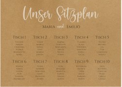 Sitzplan Poster Hochzeit Noble