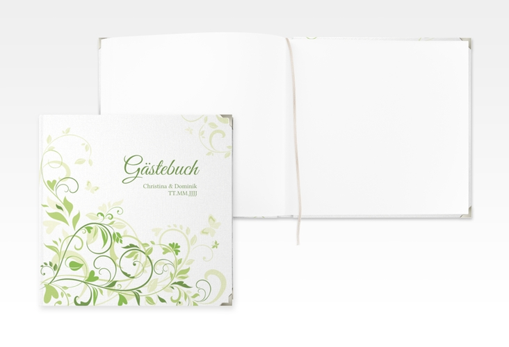 Gästebuch Selection Hochzeit Lilly Leinen-Hardcover gruen