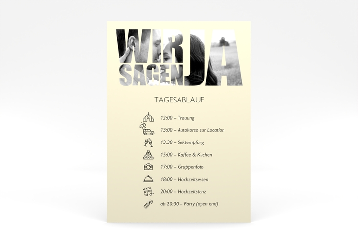 Tagesablauf Poster Hochzeit Letters 50 x 70 cm Poster beige