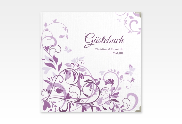 Gästebuch Selection Hochzeit Lilly Leinen-Hardcover lila