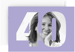 Einladung 40. Geburtstag Numbers A6 Karte quer flieder