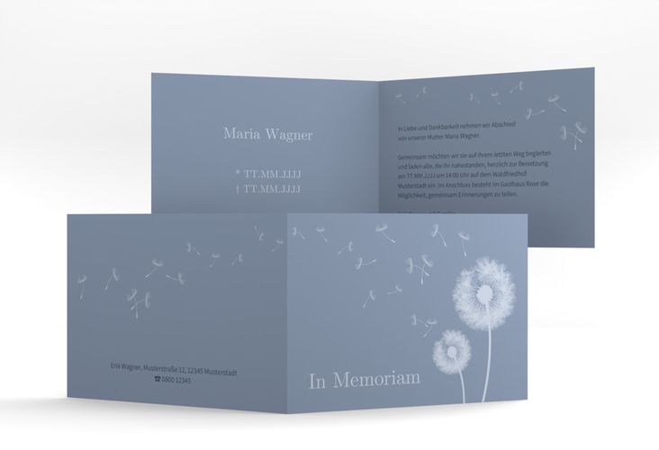 Trauerkarte Pusteblumen A6 Klappkarte quer