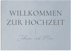 Willkommensschild Leinwand Hochzeitsfreude 70 x 50 cm Leinwand blau