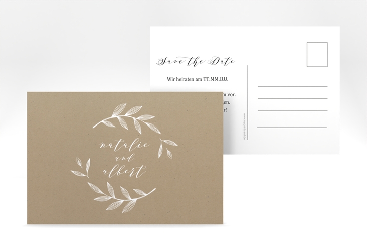Save the Date-Postkarte Naturelove A6 Postkarte weiss hochglanz