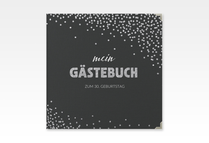 Gästebuch Selection Geburtstag Glitzer Leinen-Hardcover grau