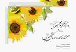 Save the Date-Karte "Sonnenblume" DIN A6 quer weiss